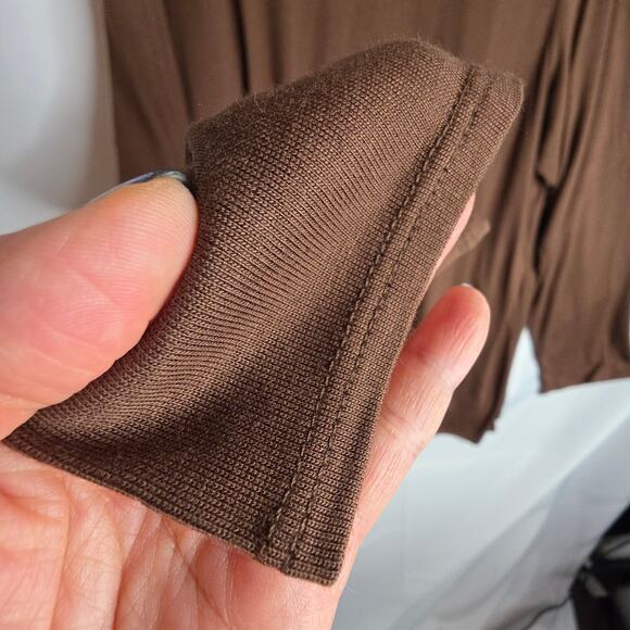 Natori 2X by Cruz wear NWT Brown open cardigan soft flowy Fall Office minimalist - Picture 13 of 15